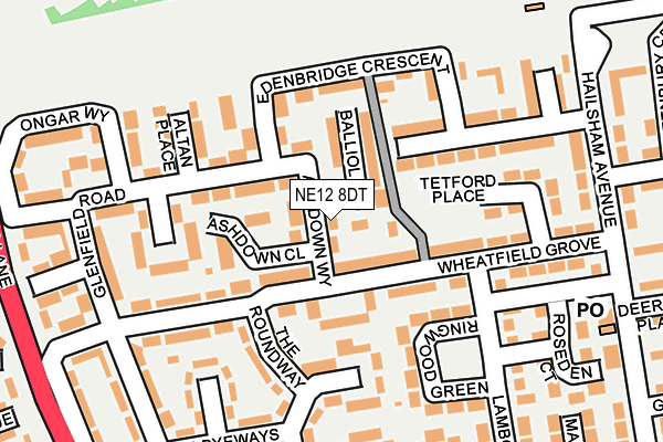 NE12 8DT map - OS OpenMap – Local (Ordnance Survey) NE12 8DT map - OS OpenMap – Local (Ordnance Survey)