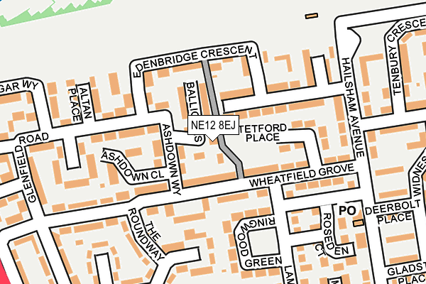 NE12 8EJ map - OS OpenMap – Local (Ordnance Survey) NE12 8EJ map - OS OpenMap – Local (Ordnance Survey)