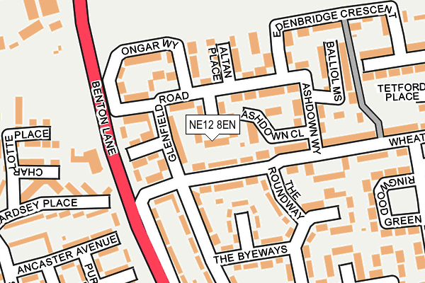 NE12 8EN map - OS OpenMap – Local (Ordnance Survey) NE12 8EN map - OS OpenMap – Local (Ordnance Survey)