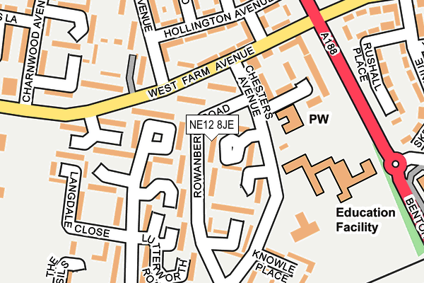 NE12 8JE map - OS OpenMap – Local (Ordnance Survey) NE12 8JE map - OS OpenMap – Local (Ordnance Survey)