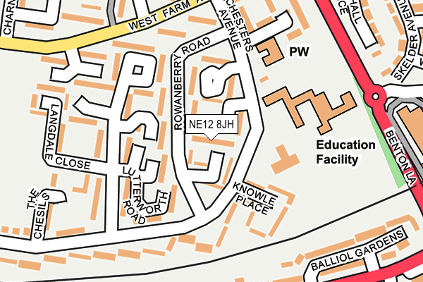 NE12 8JH map - OS OpenMap – Local (Ordnance Survey) NE12 8JH map - OS OpenMap – Local (Ordnance Survey)
