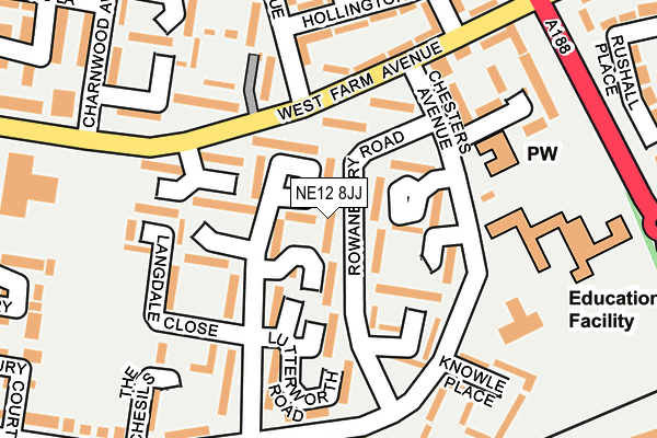 NE12 8JJ map - OS OpenMap – Local (Ordnance Survey) NE12 8JJ map - OS OpenMap – Local (Ordnance Survey)
