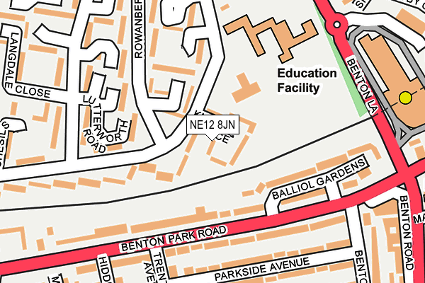 NE12 8JN map - OS OpenMap – Local (Ordnance Survey) NE12 8JN map - OS OpenMap – Local (Ordnance Survey)