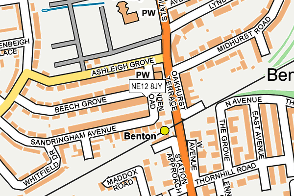 NE12 8JY map - OS OpenMap – Local (Ordnance Survey)