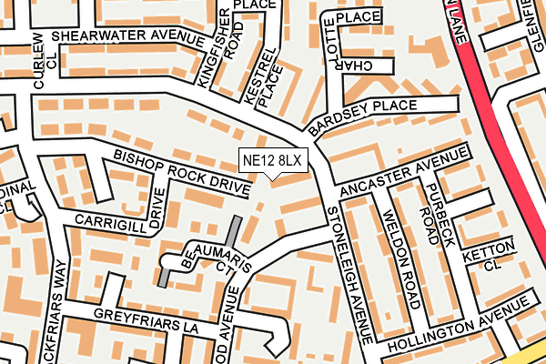 NE12 8LX map - OS OpenMap – Local (Ordnance Survey) NE12 8LX map - OS OpenMap – Local (Ordnance Survey)