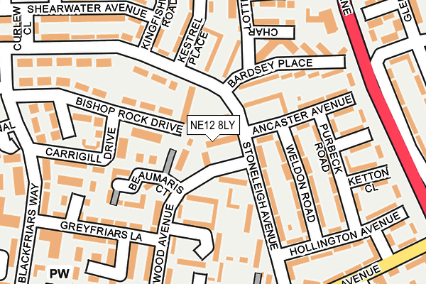 NE12 8LY map - OS OpenMap – Local (Ordnance Survey) NE12 8LY map - OS OpenMap – Local (Ordnance Survey)