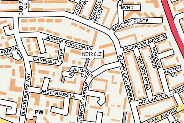 NE12 8LZ map - OS OpenMap – Local (Ordnance Survey) NE12 8LZ map - OS OpenMap – Local (Ordnance Survey)