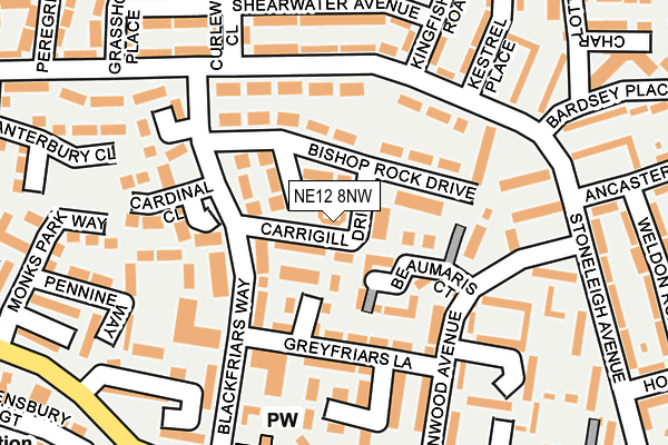 NE12 8NW map - OS OpenMap – Local (Ordnance Survey) NE12 8NW map - OS OpenMap – Local (Ordnance Survey)