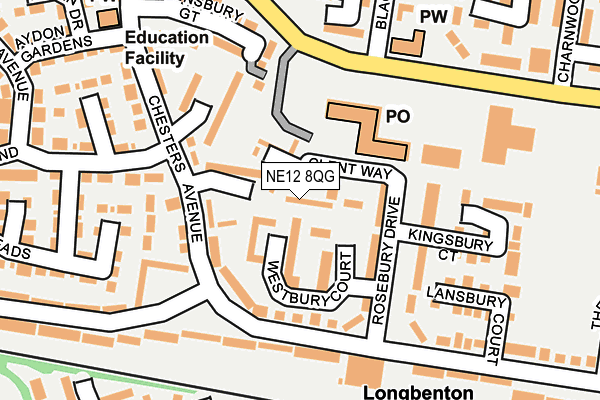 NE12 8QG map - OS OpenMap – Local (Ordnance Survey) NE12 8QG map - OS OpenMap – Local (Ordnance Survey)