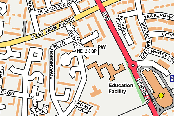 NE12 8QP map - OS OpenMap – Local (Ordnance Survey) NE12 8QP map - OS OpenMap – Local (Ordnance Survey)