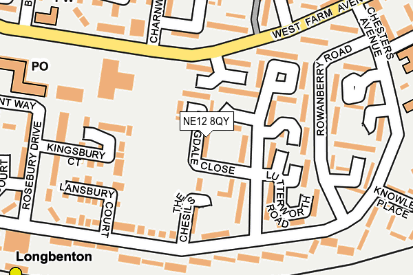 NE12 8QY map - OS OpenMap – Local (Ordnance Survey) NE12 8QY map - OS OpenMap – Local (Ordnance Survey)