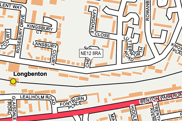 NE12 8RA map - OS OpenMap – Local (Ordnance Survey) NE12 8RA map - OS OpenMap – Local (Ordnance Survey)