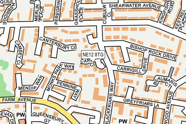 NE12 8TG map - OS OpenMap – Local (Ordnance Survey) NE12 8TG map - OS OpenMap – Local (Ordnance Survey)