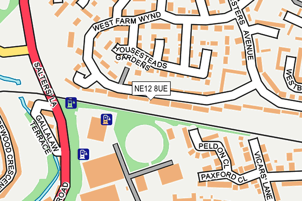 NE12 8UE map - OS OpenMap – Local (Ordnance Survey) NE12 8UE map - OS OpenMap – Local (Ordnance Survey)