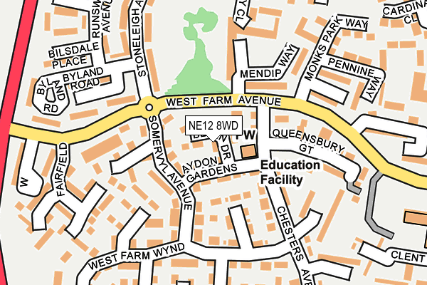 NE12 8WD map - OS OpenMap – Local (Ordnance Survey) NE12 8WD map - OS OpenMap – Local (Ordnance Survey)