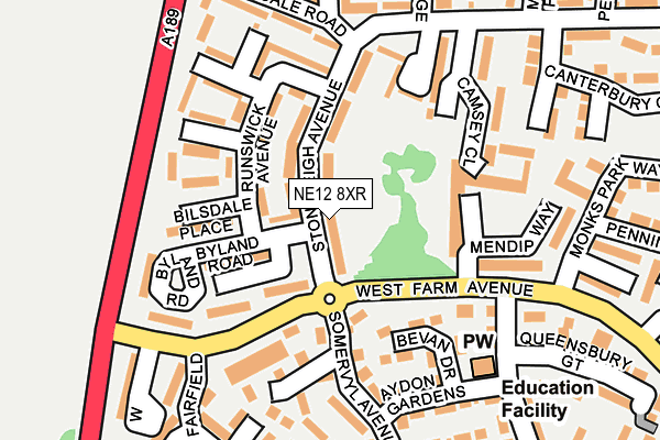 NE12 8XR map - OS OpenMap – Local (Ordnance Survey) NE12 8XR map - OS OpenMap – Local (Ordnance Survey)