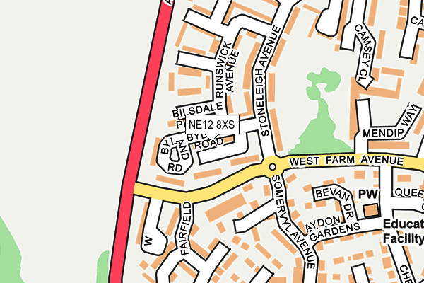 NE12 8XS map - OS OpenMap – Local (Ordnance Survey) NE12 8XS map - OS OpenMap – Local (Ordnance Survey)