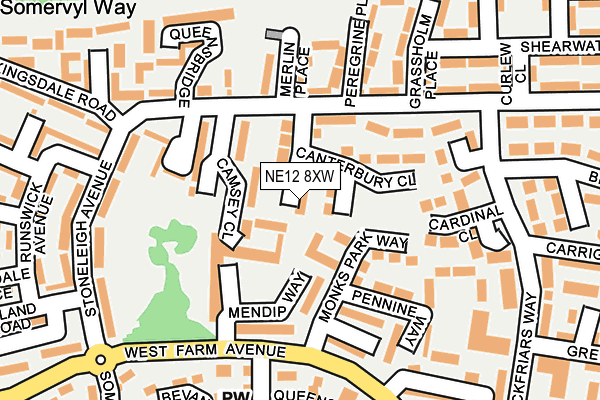 NE12 8XW map - OS OpenMap – Local (Ordnance Survey) NE12 8XW map - OS OpenMap – Local (Ordnance Survey)
