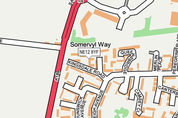 NE12 8YF map - OS OpenMap – Local (Ordnance Survey) NE12 8YF map - OS OpenMap – Local (Ordnance Survey)