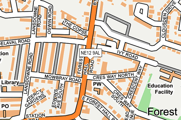 NE12 9AL map - OS OpenMap – Local (Ordnance Survey) NE12 9AL map - OS OpenMap – Local (Ordnance Survey)