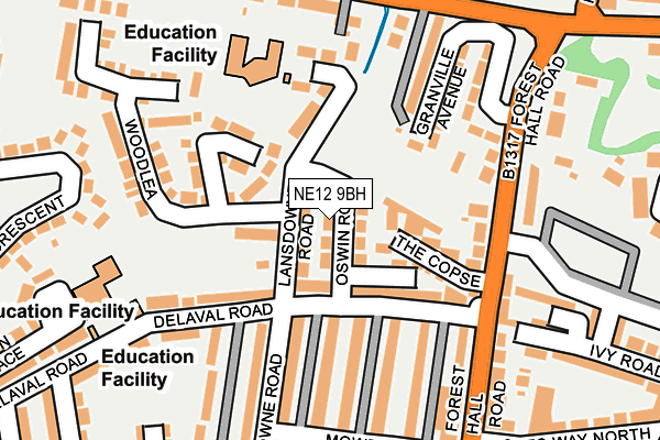 NE12 9BH map - OS OpenMap – Local (Ordnance Survey) NE12 9BH map - OS OpenMap – Local (Ordnance Survey)