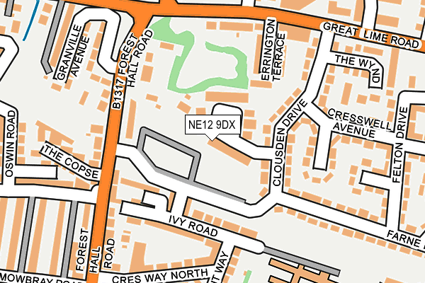 NE12 9DX map - OS OpenMap – Local (Ordnance Survey) NE12 9DX map - OS OpenMap – Local (Ordnance Survey)