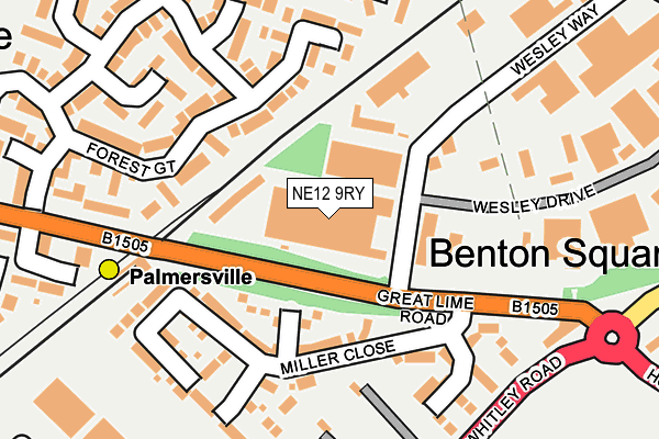NE12 9RY map - OS OpenMap – Local (Ordnance Survey) NE12 9RY map - OS OpenMap – Local (Ordnance Survey)