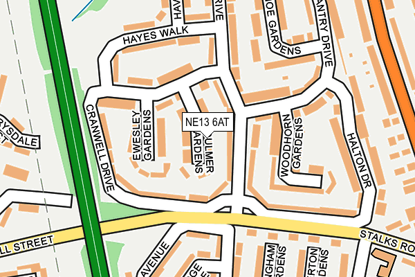 NE13 6AT map - OS OpenMap – Local (Ordnance Survey) NE13 6AT map - OS OpenMap – Local (Ordnance Survey)