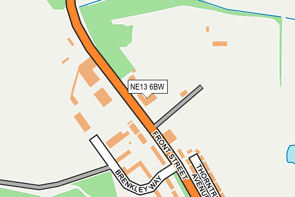 NE13 6BW map - OS OpenMap – Local (Ordnance Survey) NE13 6BW map - OS OpenMap – Local (Ordnance Survey)