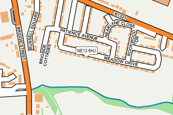 NE13 6HJ map - OS OpenMap – Local (Ordnance Survey) NE13 6HJ map - OS OpenMap – Local (Ordnance Survey)