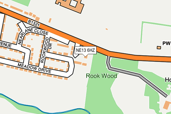 NE13 6HZ map - OS OpenMap – Local (Ordnance Survey) NE13 6HZ map - OS OpenMap – Local (Ordnance Survey)