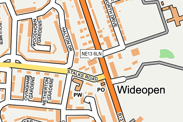 NE13 6LN map - OS OpenMap – Local (Ordnance Survey) NE13 6LN map - OS OpenMap – Local (Ordnance Survey)