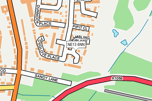 NE13 6NN map - OS OpenMap – Local (Ordnance Survey)