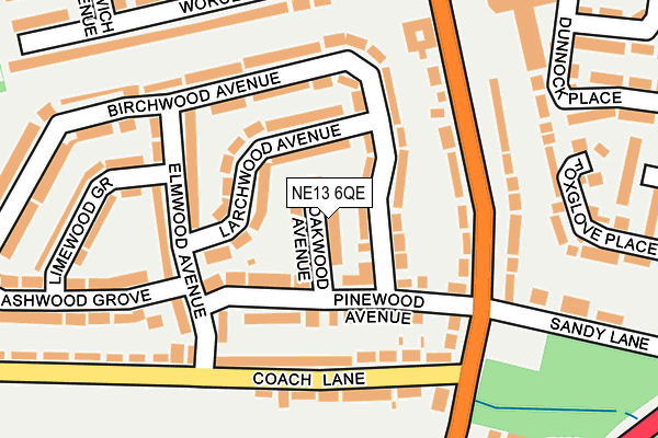 NE13 6QE map - OS OpenMap – Local (Ordnance Survey) NE13 6QE map - OS OpenMap – Local (Ordnance Survey)
