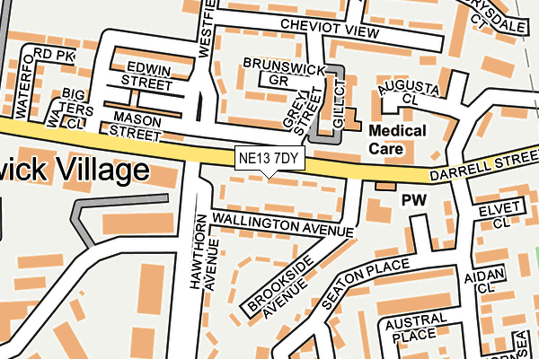 NE13 7DY map - OS OpenMap – Local (Ordnance Survey) NE13 7DY map - OS OpenMap – Local (Ordnance Survey)