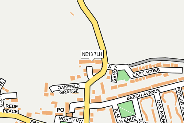 NE13 7LH map - OS OpenMap – Local (Ordnance Survey) NE13 7LH map - OS OpenMap – Local (Ordnance Survey)