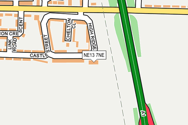 NE13 7NE map - OS OpenMap – Local (Ordnance Survey) NE13 7NE map - OS OpenMap – Local (Ordnance Survey)