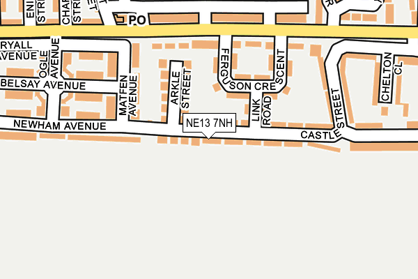 NE13 7NH map - OS OpenMap – Local (Ordnance Survey) NE13 7NH map - OS OpenMap – Local (Ordnance Survey)