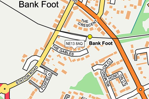 NE13 8AQ map - OS OpenMap – Local (Ordnance Survey) NE13 8AQ map - OS OpenMap – Local (Ordnance Survey)