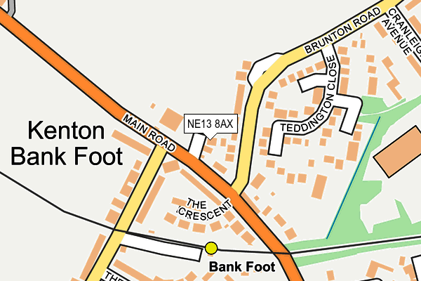NE13 8AX map - OS OpenMap – Local (Ordnance Survey) NE13 8AX map - OS OpenMap – Local (Ordnance Survey)