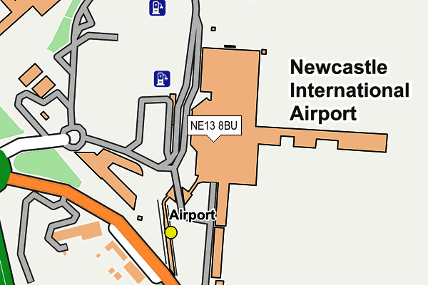 NE13 8BU map - OS OpenMap – Local (Ordnance Survey)