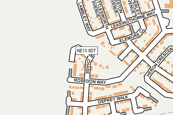 NE13 9DT map - OS OpenMap – Local (Ordnance Survey) NE13 9DT map - OS OpenMap – Local (Ordnance Survey)