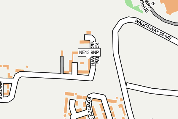 NE13 9NP map - OS OpenMap – Local (Ordnance Survey) NE13 9NP map - OS OpenMap – Local (Ordnance Survey)