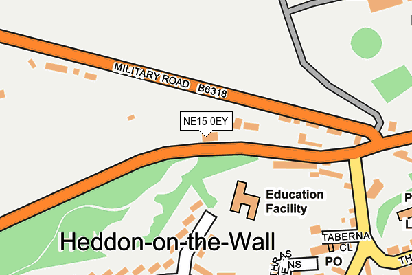 NE15 0EY map - OS OpenMap – Local (Ordnance Survey)