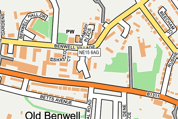 NE15 6AG map - OS OpenMap – Local (Ordnance Survey) NE15 6AG map - OS OpenMap – Local (Ordnance Survey)