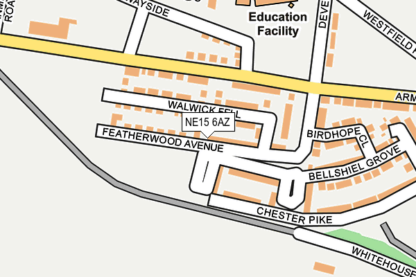 NE15 6AZ map - OS OpenMap – Local (Ordnance Survey) NE15 6AZ map - OS OpenMap – Local (Ordnance Survey)