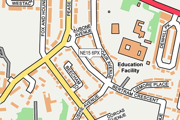NE15 6PX map - OS OpenMap – Local (Ordnance Survey)