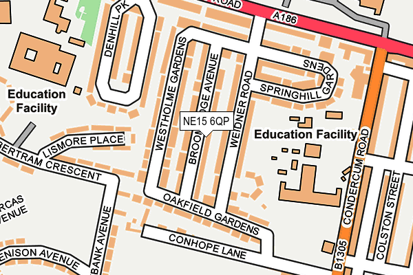 NE15 6QP map - OS OpenMap – Local (Ordnance Survey)