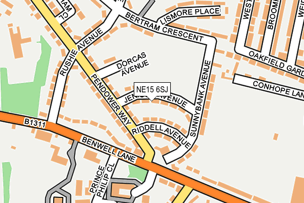 NE15 6SJ map - OS OpenMap – Local (Ordnance Survey) NE15 6SJ map - OS OpenMap – Local (Ordnance Survey)