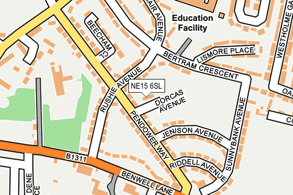 NE15 6SL map - OS OpenMap – Local (Ordnance Survey) NE15 6SL map - OS OpenMap – Local (Ordnance Survey)